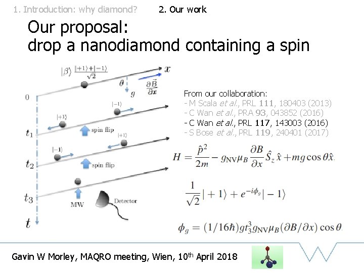 1. Introduction: why diamond? 2. Our work Our proposal: drop a nanodiamond containing a