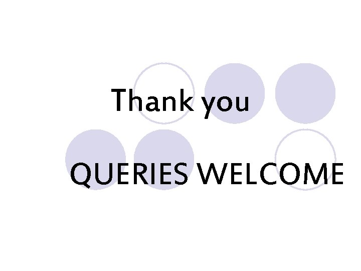 Thank you QUERIES WELCOME 