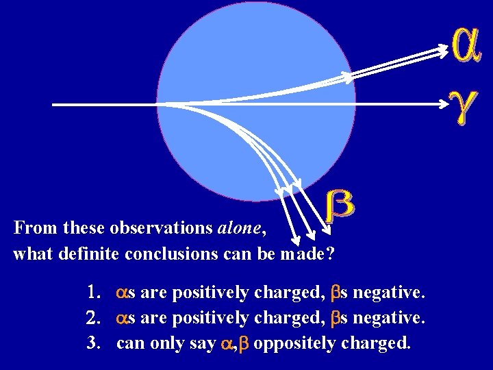 From these observations alone, what definite conclusions can be made? 1. as are positively