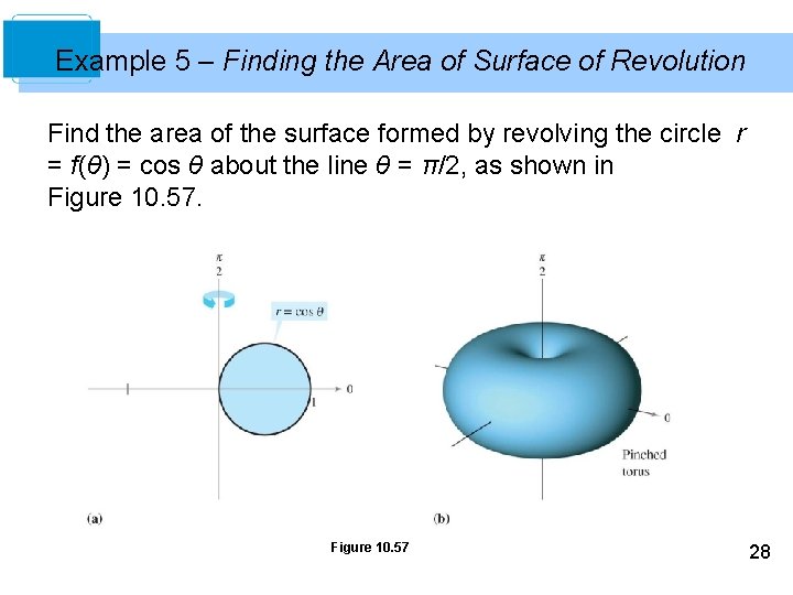Example 5 – Finding the Area of Surface of Revolution Find the area of