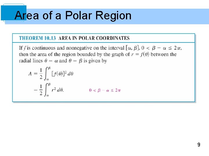 Area of a Polar Region 9 