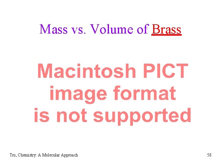Mass vs. Volume of Brass Tro, Chemistry: A Molecular Approach 58 