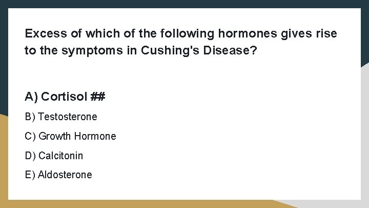 Excess of which of the following hormones gives rise to the symptoms in Cushing's