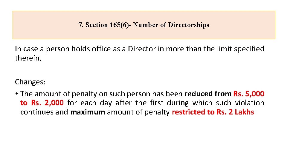 7. Section 165(6)- Number of Directorships In case a person holds office as a