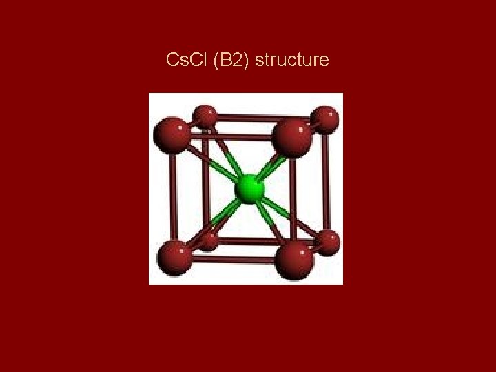 Cs. Cl (B 2) structure 