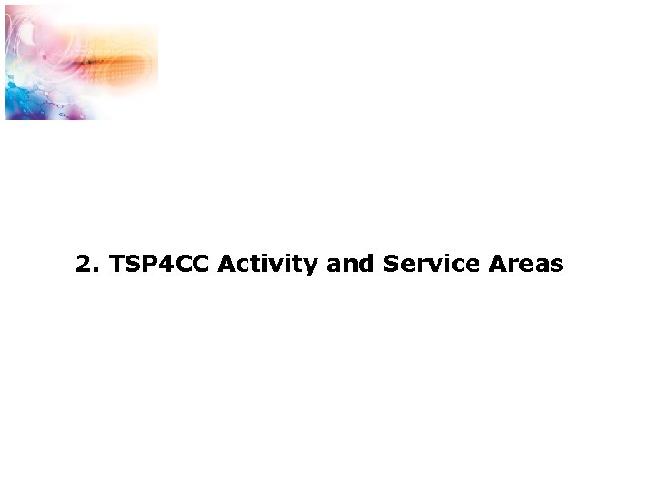2. TSP 4 CC Activity and Service Areas 