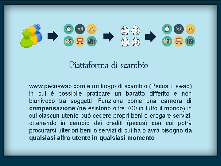 Piattaforma di scambio www. pecuswap. com è un luogo di scambio (Pecus + swap)