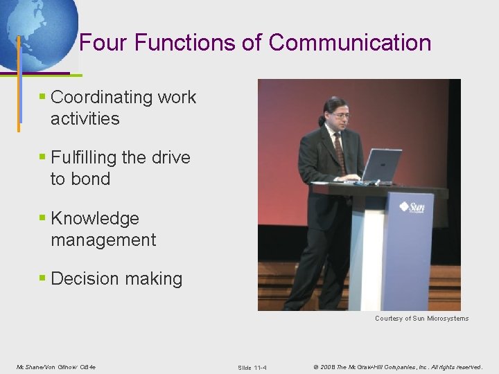 Four Functions of Communication § Coordinating work activities § Fulfilling the drive to bond