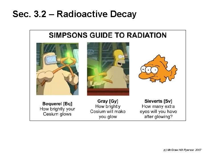 Sec. 3. 2 – Radioactive Decay (c) Mc. Graw Hill Ryerson 2007 