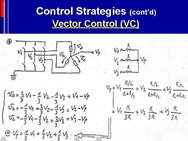 Control Strategies (cont’d) Vector Control (VC) Mechatronics 