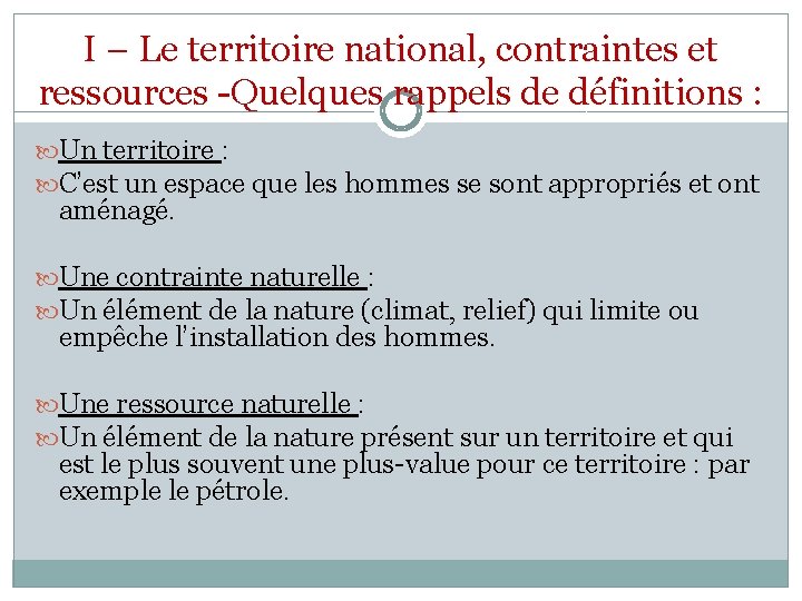 Chapitre 2 Le Territoire National Et Sa Population
