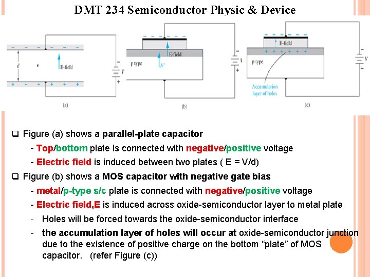 DMT 234 Semiconductor Physic & Device q Figure (a) shows a parallel-plate capacitor - DMT 234 Semiconductor Physic & Device q Figure (a) shows a parallel-plate capacitor -