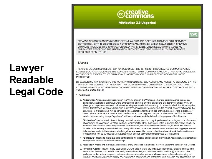 Lawyer Readable Legal Code 