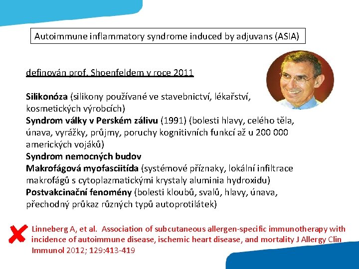 Autoimmune inflammatory syndrome induced by adjuvans (ASIA) definován prof. Shoenfeldem v roce 2011 Silikonóza