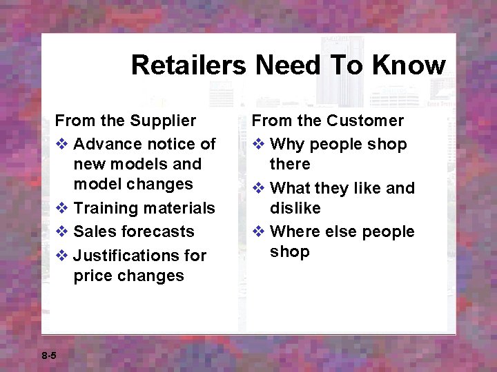 Retailers Need To Know From the Supplier v Advance notice of new models and Retailers Need To Know From the Supplier v Advance notice of new models and