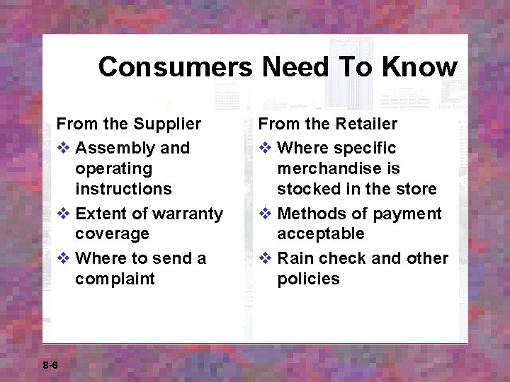 Consumers Need To Know From the Supplier v Assembly and operating instructions v Extent Consumers Need To Know From the Supplier v Assembly and operating instructions v Extent
