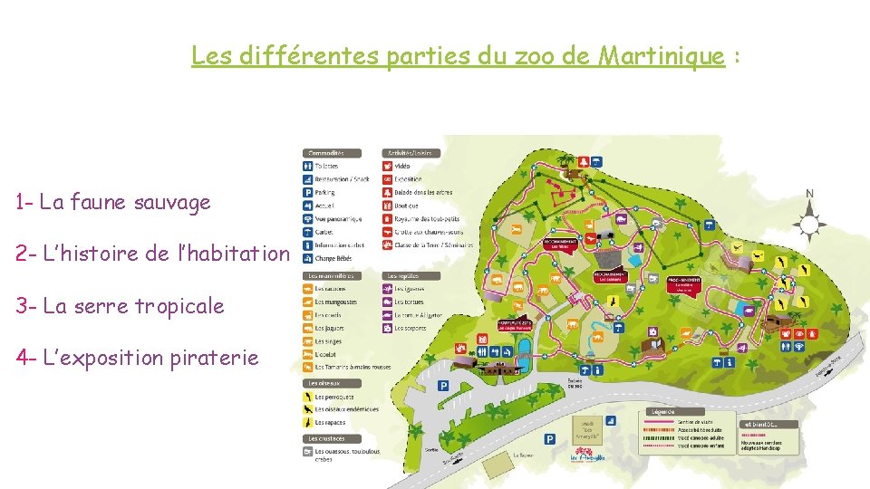 Les différentes parties du zoo de Martinique : 1 - La faune sauvage 2