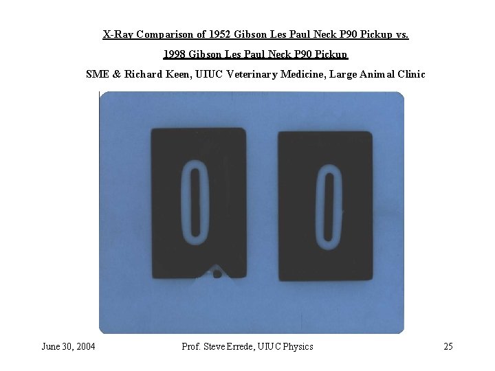 X-Ray Comparison of 1952 Gibson Les Paul Neck P 90 Pickup vs. 1998 Gibson X-Ray Comparison of 1952 Gibson Les Paul Neck P 90 Pickup vs. 1998 Gibson