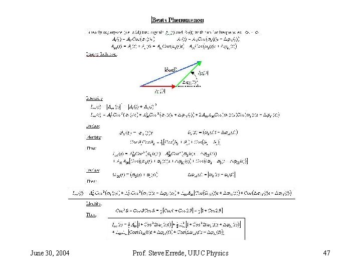 June 30, 2004 Prof. Steve Errede, UIUC Physics 47 June 30, 2004 Prof. Steve Errede, UIUC Physics 47