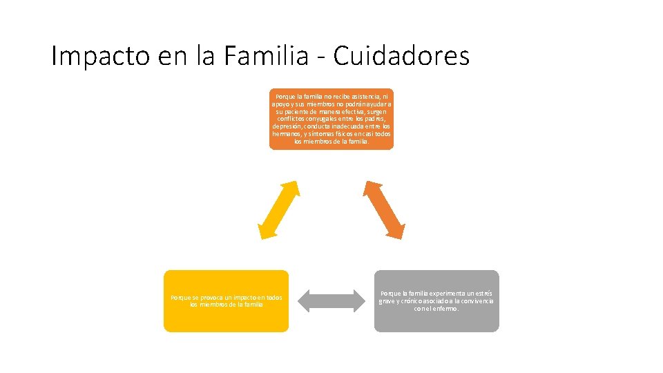 Impacto en la Familia - Cuidadores Porque la familia no recibe asistencia, ni apoyo