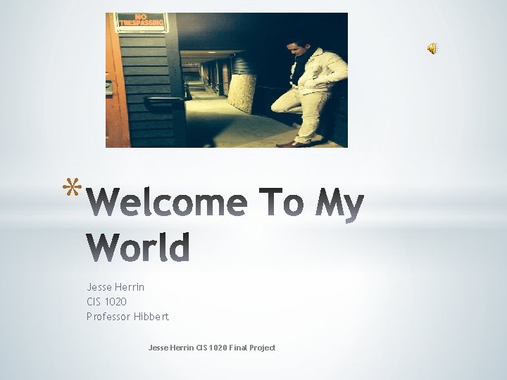 * Jesse Herrin CIS 1020 Professor Hibbert Jesse Herrin CIS 1020 Final Project 