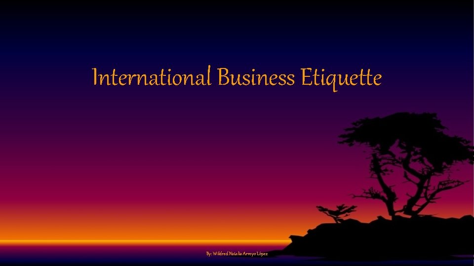 International Business Etiquette By: Wildred Natalia Arroyo López 