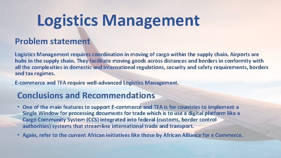 Problem Statement In Logistics Air Cargo Impact and solutions to Covid19 challenges
