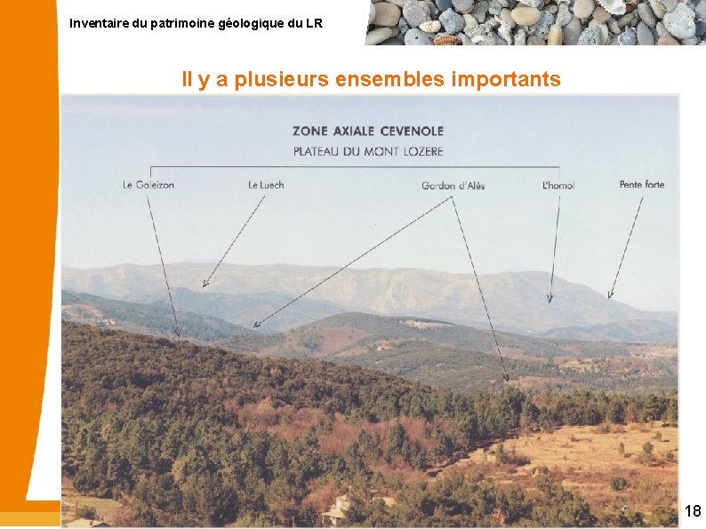 Inventaire du patrimoine géologique du LR Il y a plusieurs ensembles importants 18 