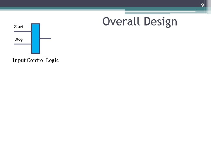 9 Start Stop Input Control Logic Overall Design 
