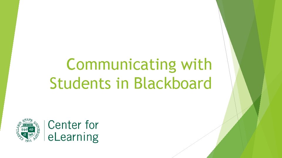 Communicating with Students in Blackboard 