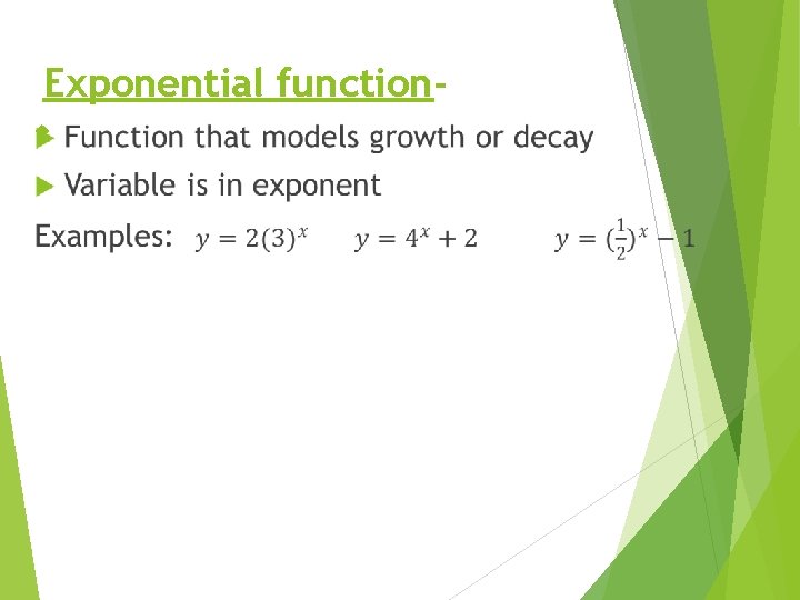 Exponential function 