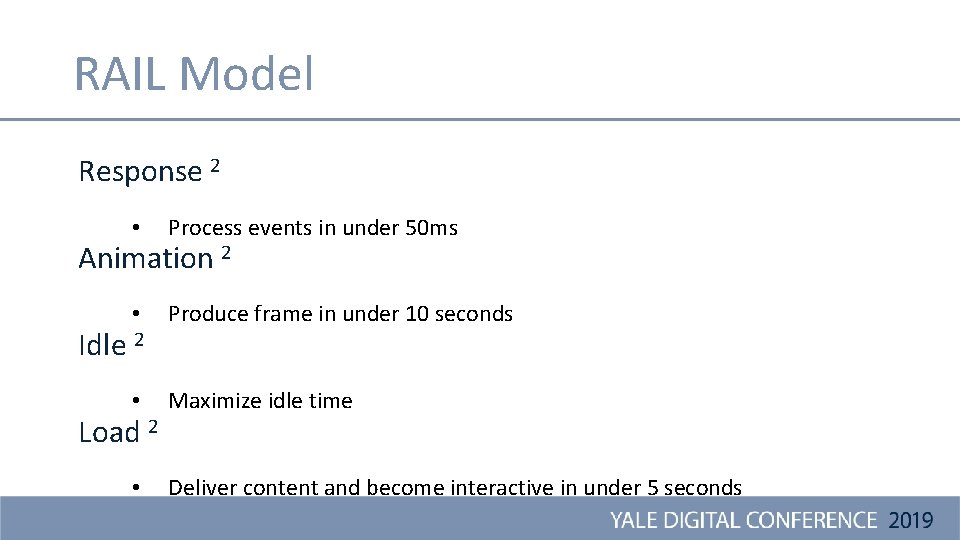 RAIL Model Response 2 • Process events in under 50 ms • Produce frame