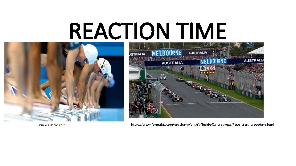 REACTION TIME www. zimbio. com https: //www. formula 1. com/en/championship/inside-f 1/rules-regs/Race_start_procedure. html 