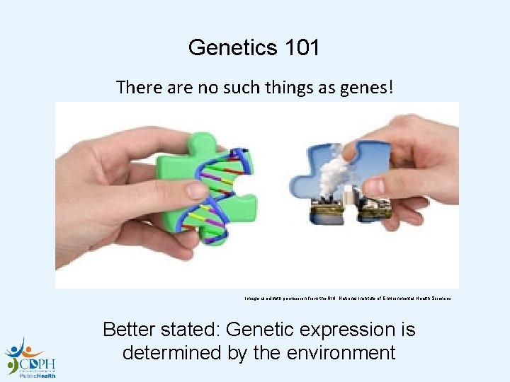 Genetics 101 There are no such things as genes! Image used with permission from