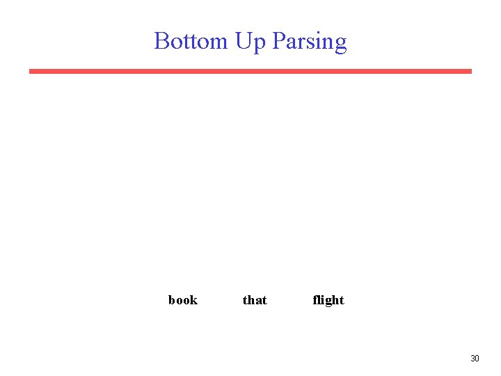 Bottom Up Parsing book that flight 30 