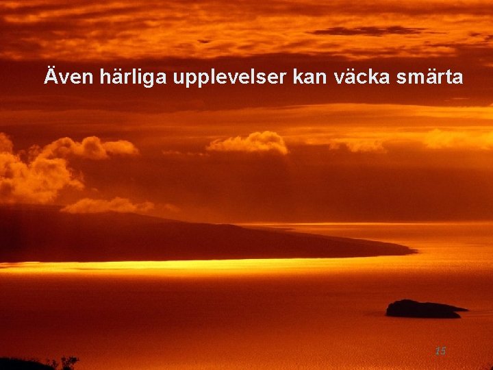 Även härliga upplevelser kan väcka smärta 15 