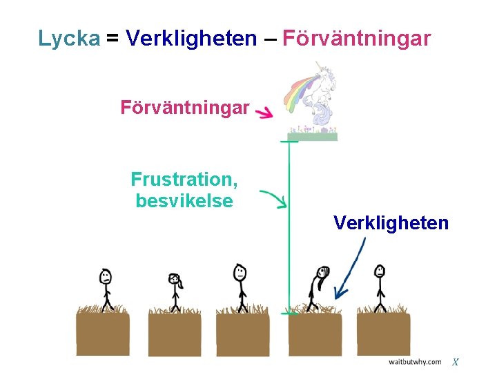 Lycka = Verkligheten – Förväntningar Frustration, besvikelse Verkligheten 31 X 