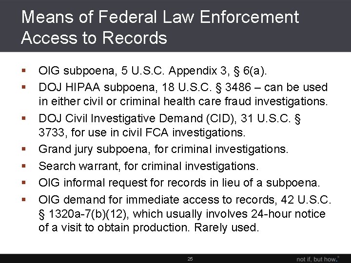 Means of Federal Law Enforcement Access to Records § § § § OIG subpoena,