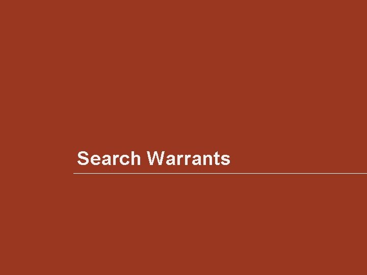 Search Warrants 