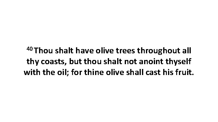 40 Thou shalt have olive trees throughout all thy coasts, but thou shalt not