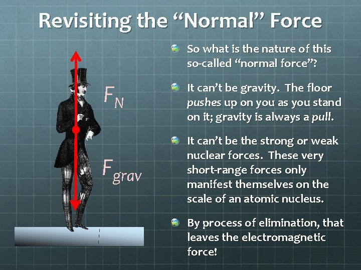 Revisiting the “Normal” Force So what is the nature of this so-called “normal force”?