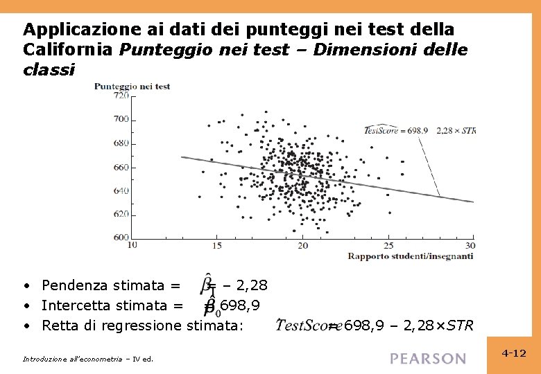 Applicazione ai dati dei punteggi nei test della California Punteggio nei test – Dimensioni