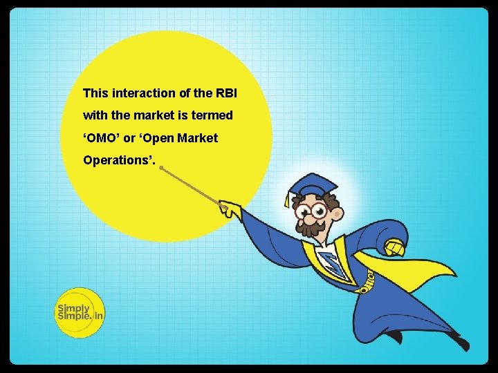 This interaction of the RBI with the market is termed ‘OMO’ or ‘Open Market