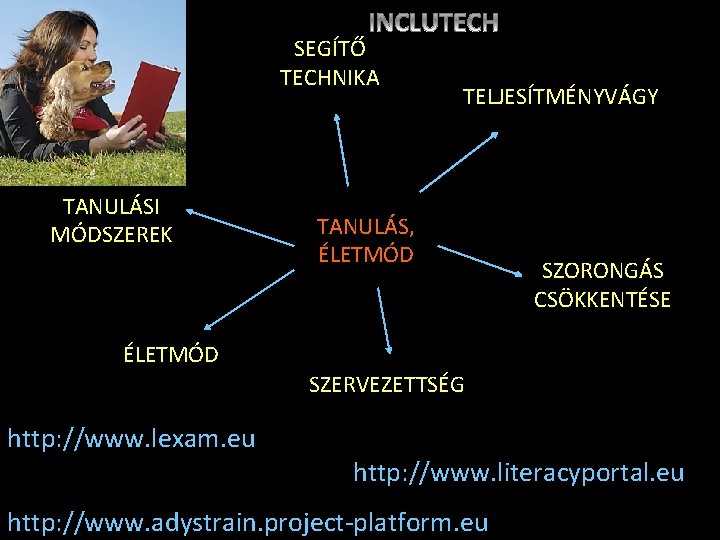 SEGÍTŐ TECHNIKA TANULÁSI MÓDSZEREK TELJESÍTMÉNYVÁGY TANULÁS, ÉLETMÓD SZORONGÁS CSÖKKENTÉSE ÉLETMÓD SZERVEZETTSÉG http: //www. lexam.