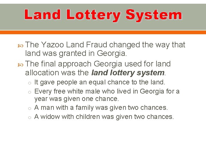 Unit 6 Growth and Expansion Land Policies Land