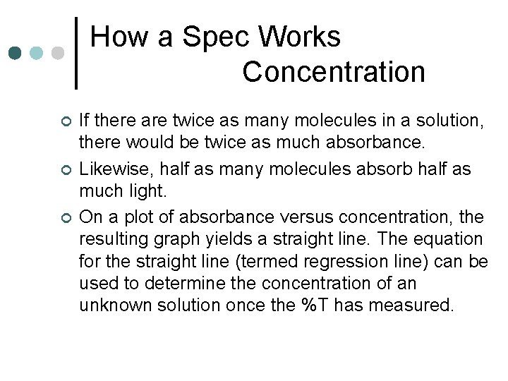 How a Spec Works Concentration ¢ ¢ ¢ If there are twice as many