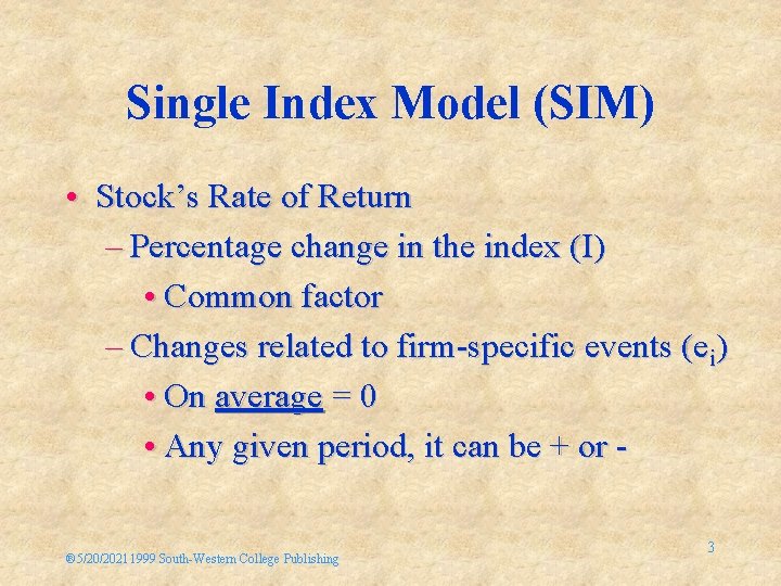 Model 10 Index Chapter 10 Index Models And The Arbitrage Pricing