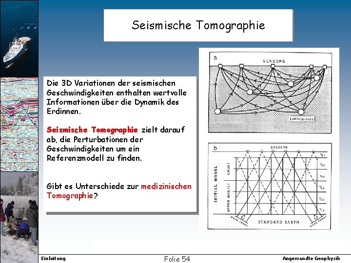 Seismische Tomographie Die 3 D Variationen der seismischen Geschwindigkeiten enthalten wertvolle Informationen über die