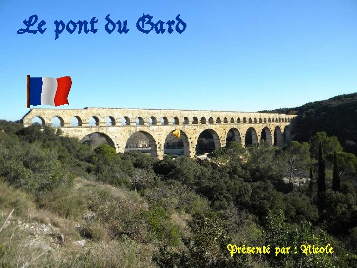 Le pont du Gard Présenté par : Nicole 