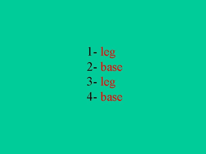 1 - leg 2 - base 3 - leg 4 - base 